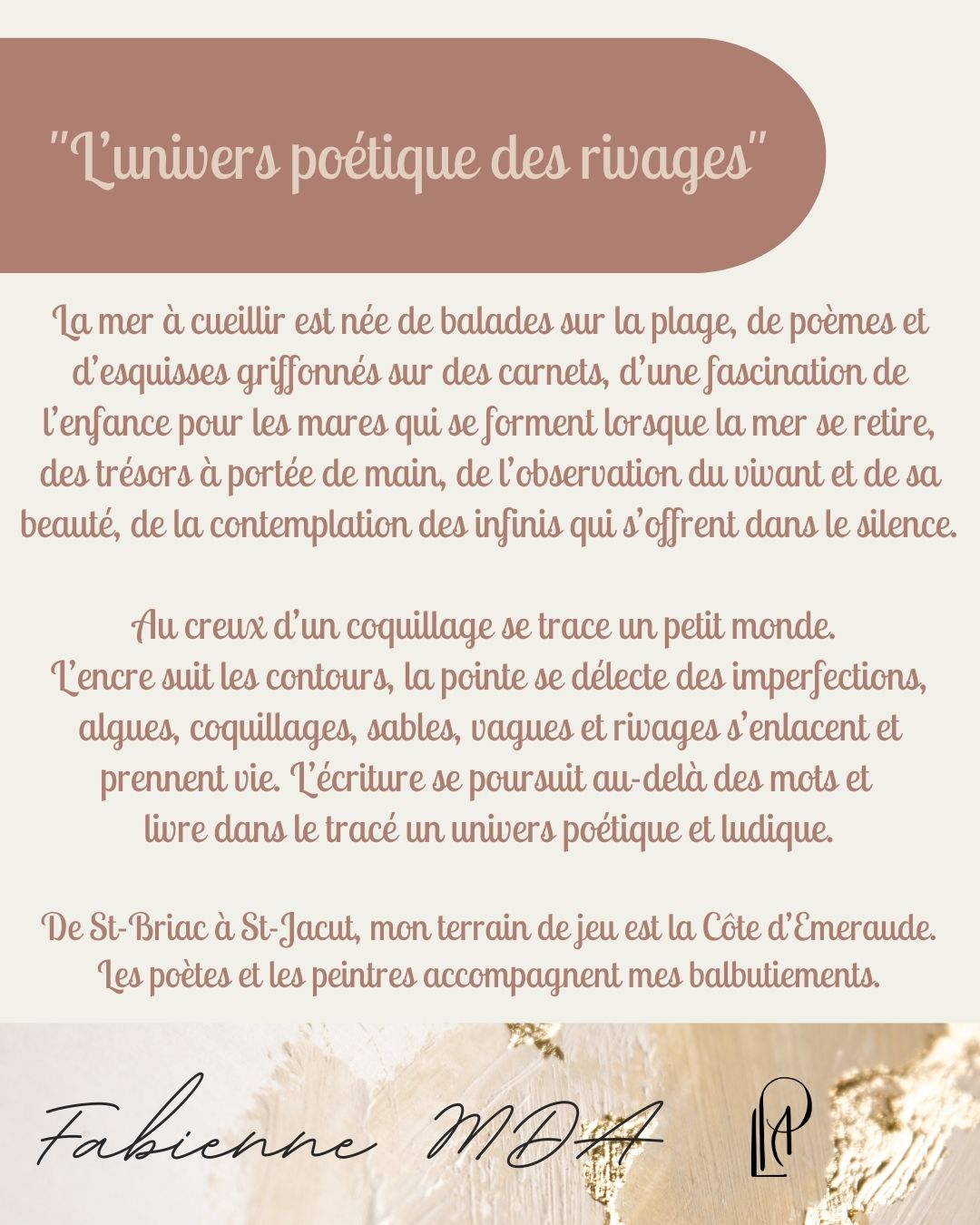 La mer à cueillir Fabienne Morel d'Arleux